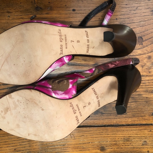 Kate Spade Rose Patterned Sling Backs - Picture 5 of 6